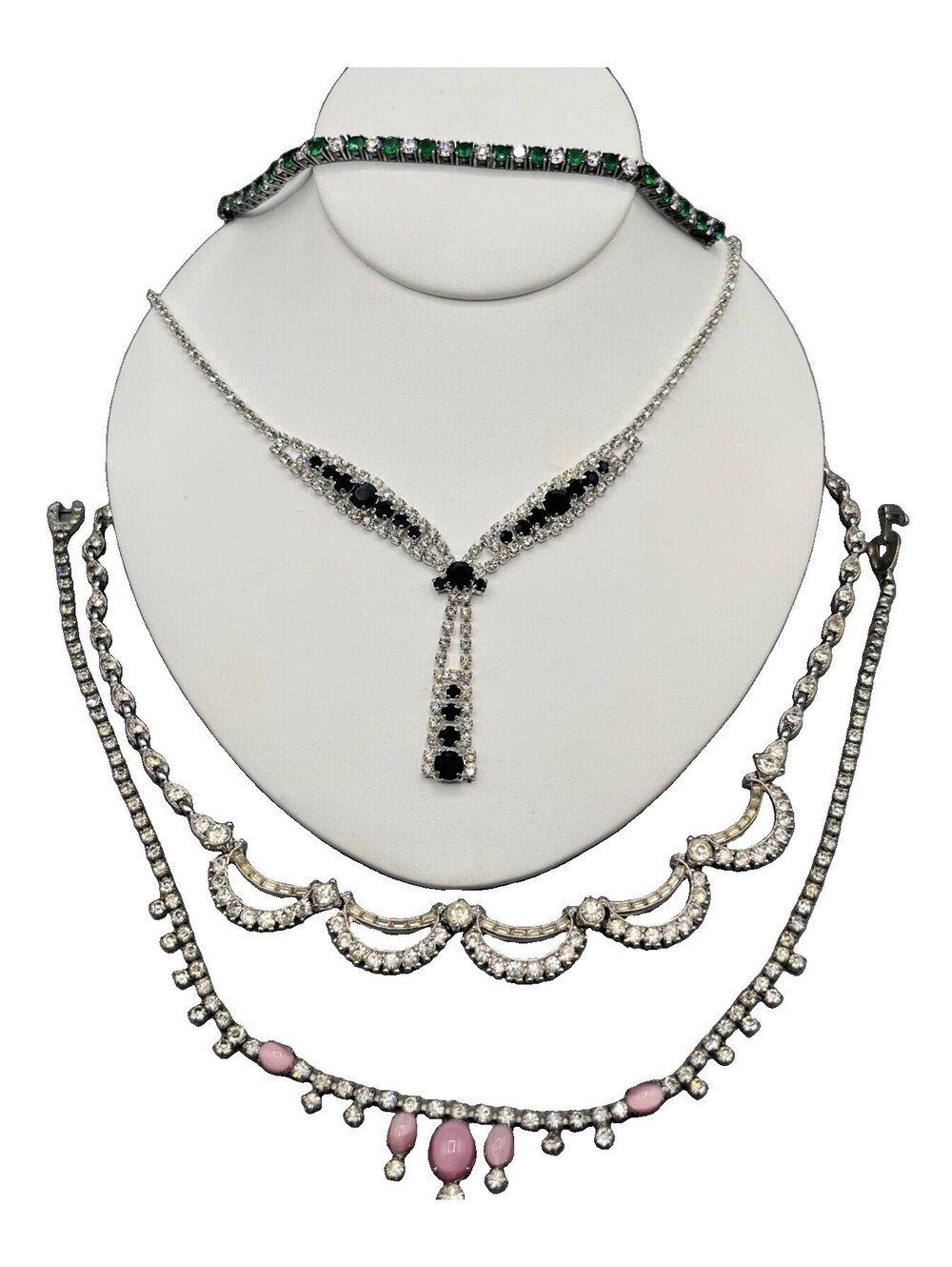 Vintage Rhinestone Jewelry Lot 4 Silpada 925 Bogoff Kramer Bernard Necklace Set
